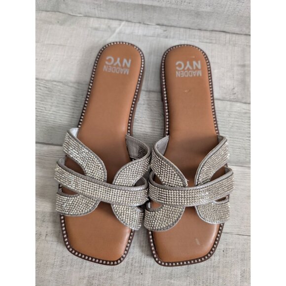 Steve Madden NYC Womens Rhinestone Embellished Slide Sandals Size 7.5 - Picture 1 of 6
